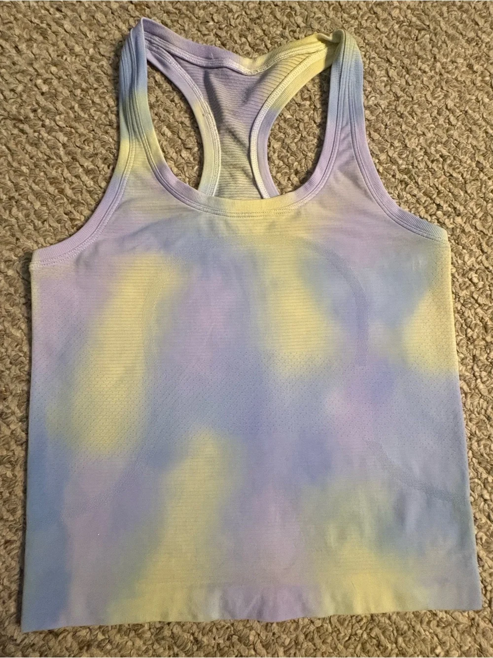 lululemon athletica Swiftly Tech Pastel Tie-Dye Racerback Cropped Tank, Size 0